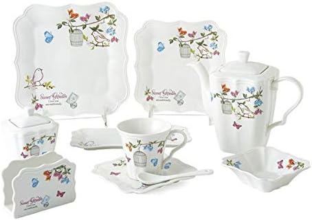 طقم عشاء مربع الشكل للافطار - 42 قطعة