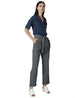 2Xtremz Cotton High Elastic Waist Straight-Fit Belted Pants for Women - Safqqa Egypt
