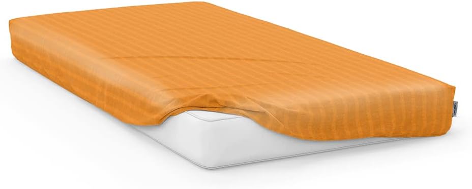 continental comfort Bed sheet Fitted Sirius 250TC Striped Cotton Orange100x200