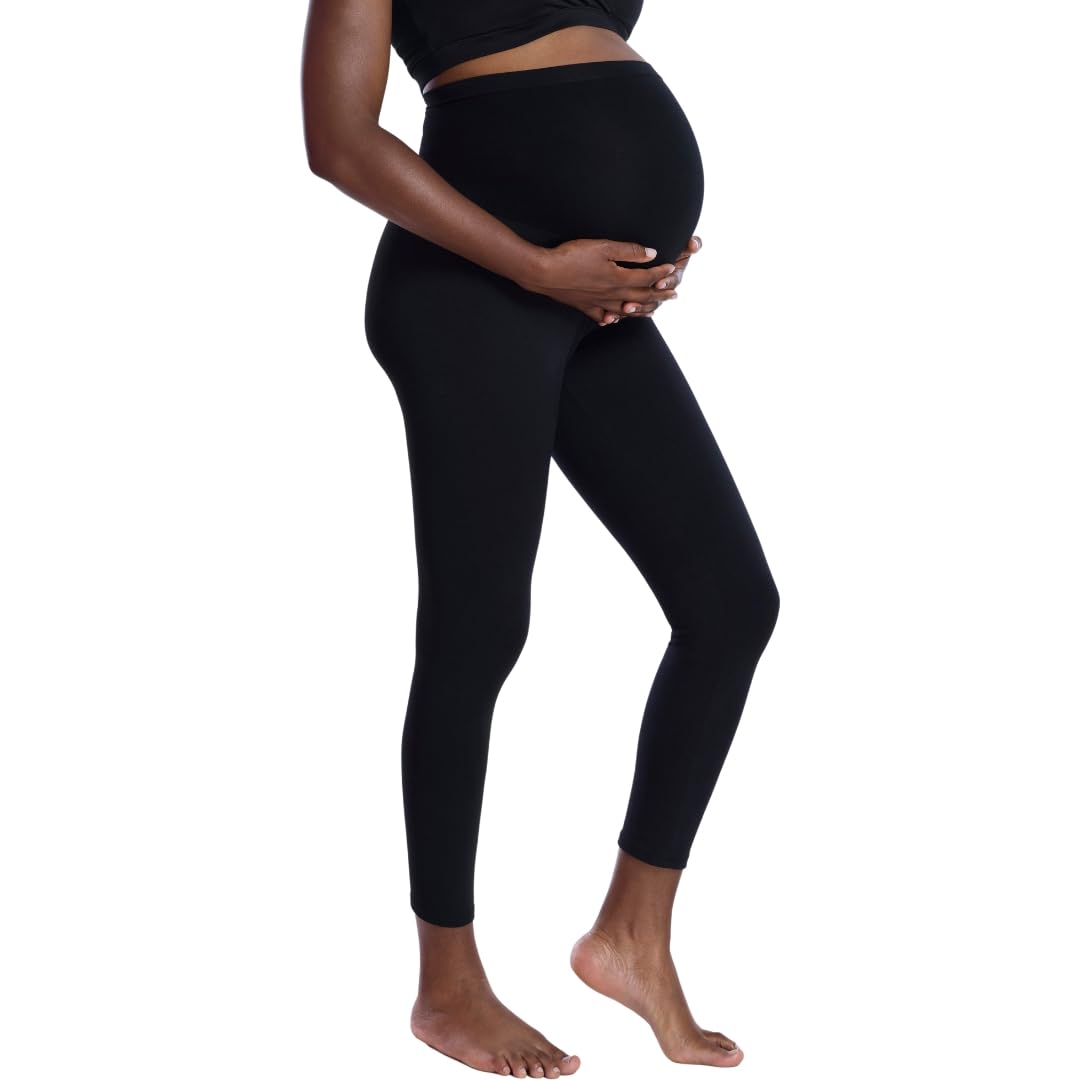 Motherhood MATERNITY womens Essential Stretch Full Length Secret Fit Over the Belly Pregnancy  Leggings
