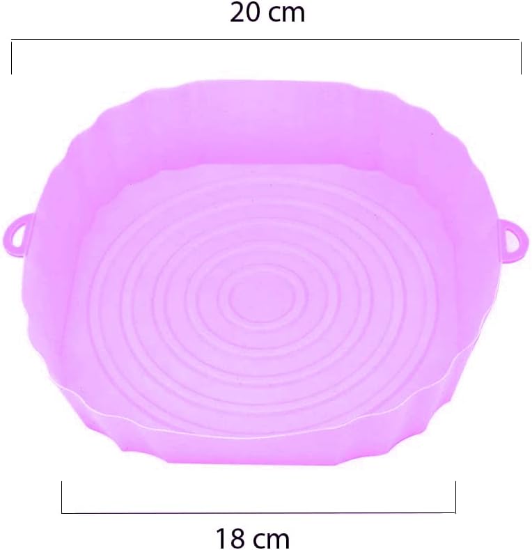 Generic Air Fryer Silicone Pot 20cm Non-Stick Reusable Basket Purple