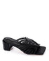 Dejavu BLOCK SLIPPER SHOES-Black-