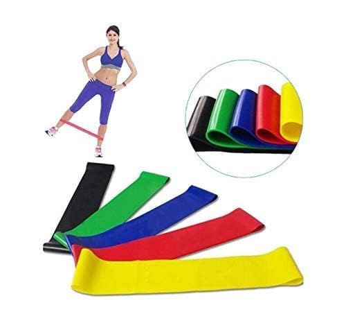 Generic 5PCS/Set Resistance Band fitness 7Levels Latex Gym Strength Training Rubber Loops Bands Fitness CrossFit Equipment Yoga Exercise Pull Rope Elastic Bands for Fit - Safqqa Egypt
