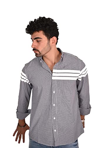 White Rabbit Men's Casual Long Sleeve Small Checkered Shirt