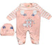 Baby Shoora Set 2 Pieces Bodysuit and Hat Embroidered for girls-Simon-3/6 Months - Safqqa Egypt