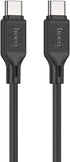 Hoco X90 - Cool Silicone Fast Charging And Data Transmittion Cable (60W - 20V- 3A - 1M), USB-C To USB-C Plug, Compatible With Samsung Huawei Xiaomi Oppo - Black - Safqqa Egypt