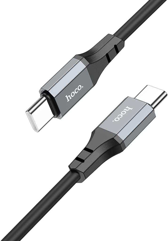 Hoco X86 Spear Silicone Fast Charging & Data Cable USB-C to USB-C – Black
