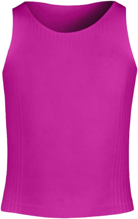 Silvy La Mella Girls' Lycra Sleeveless Top Underwear - Fuchsia (4-6 Years)