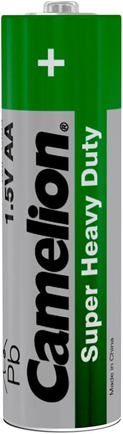 بطاريات Camelion سوبر ثقيلة R6 AA زنك-كربون – طاقة يومية موثوقة (الفئة الخضراء، عبوة من 24) - صندوق تالف