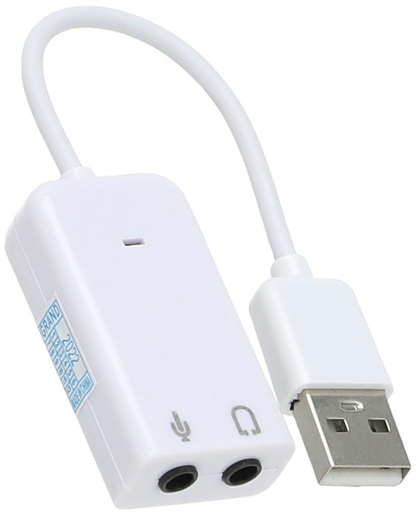 محول الصوت الخارجي Generic 7.1 Channel USB مع ميكروفون (أبيض) -محول الصوت الخارجي Generic 7.1 Channel USB مع ميكروفون (أبيض) 