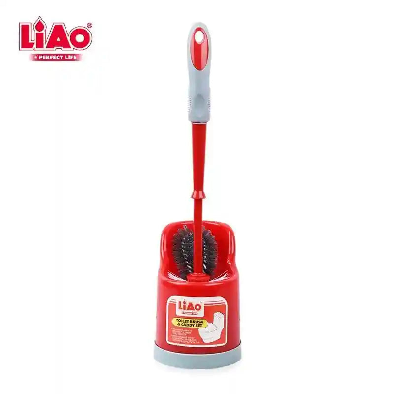 LiAo D130008 Heavy Duty Toilet Brush & Caddy Set – 40cm
