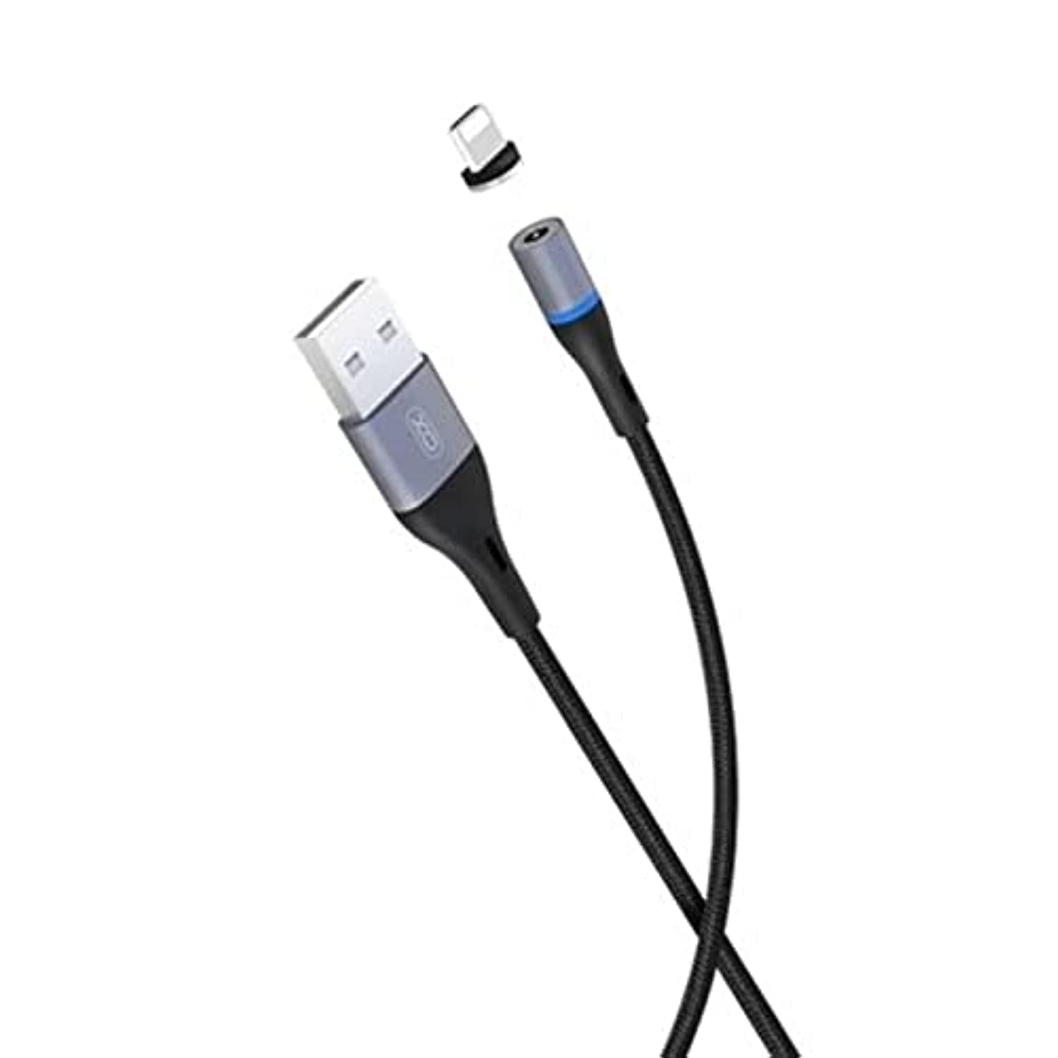XO NB125 Magnetic LED Aluminium Lightning Cable - 1M - Black