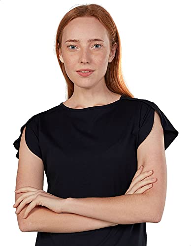 Splash Basic Solid Round-Neck Split Short Sleeves T-shirt For Women - Safqqa Egypt