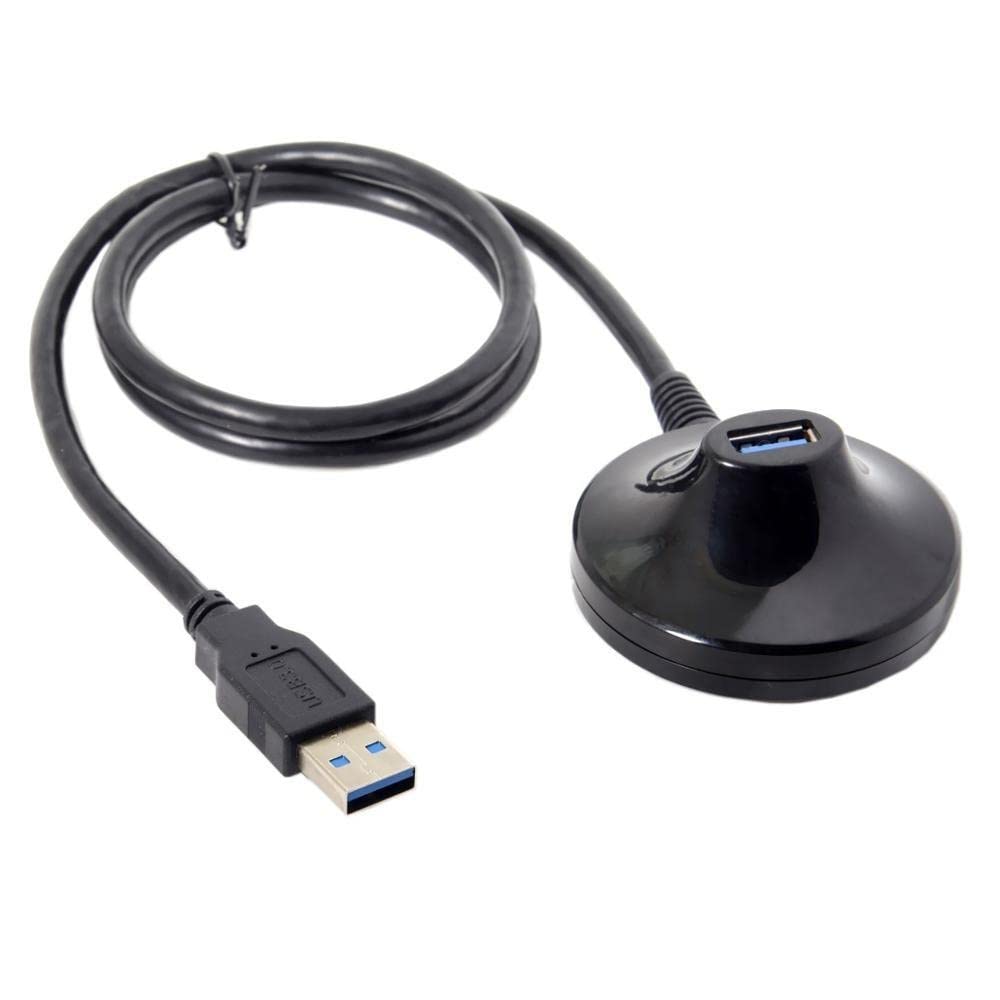 كينديكس KX 2607 محول تمديد واي فاي لاسلكي USB 3.0 عالي السرعة من ذكر إلى أنثى، قاعدة تثبيت واقفة، 1.5 متر - أسود