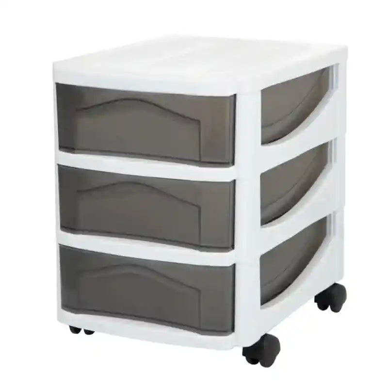 خزانة Bama  بثلاثة أدراج – لون أبيض هي وحدة تخزين عملية مصنوعة من بلاستيك متين، تساعدك على تنظيم أغراضك بسهولة