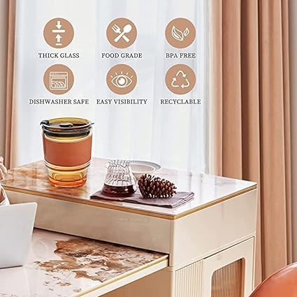 كوب زجاجي  بتصميم عسل مثالي للاستخدام اليومي وللاستمتاع بالمشروبات الساخنة أو الباردة. مصنوع من زجاج عالي الجودة ومقاوم للحرارة