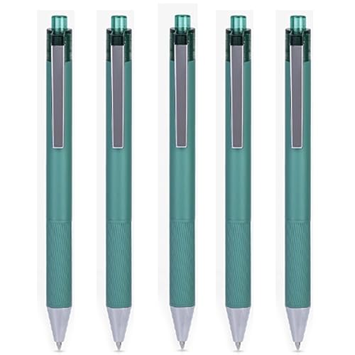SAFWEL Gel Ink Pen Retractable Pen with Comfortable Grip Barrel Smooth Flowing Ink 0.5mm Black Ink for School Office Home (Color : Green)