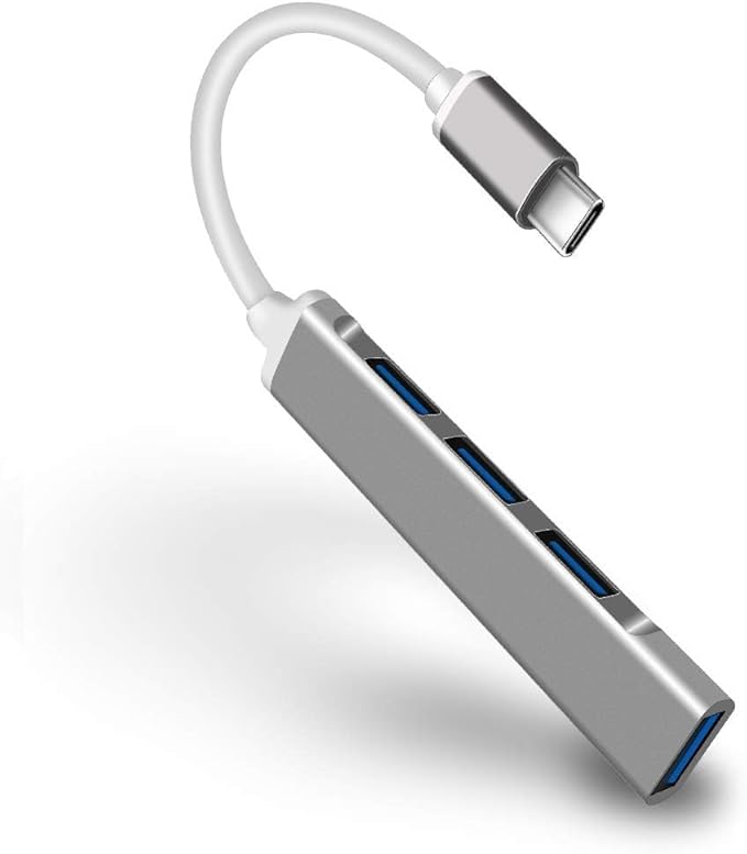 موزع USB نوع سي بتصميم محمول 4 في 1 مصنوع من الالومنيوم مزود بمنفذ 3.0 للاب توب والاجهزة الاخرى usb2.0 