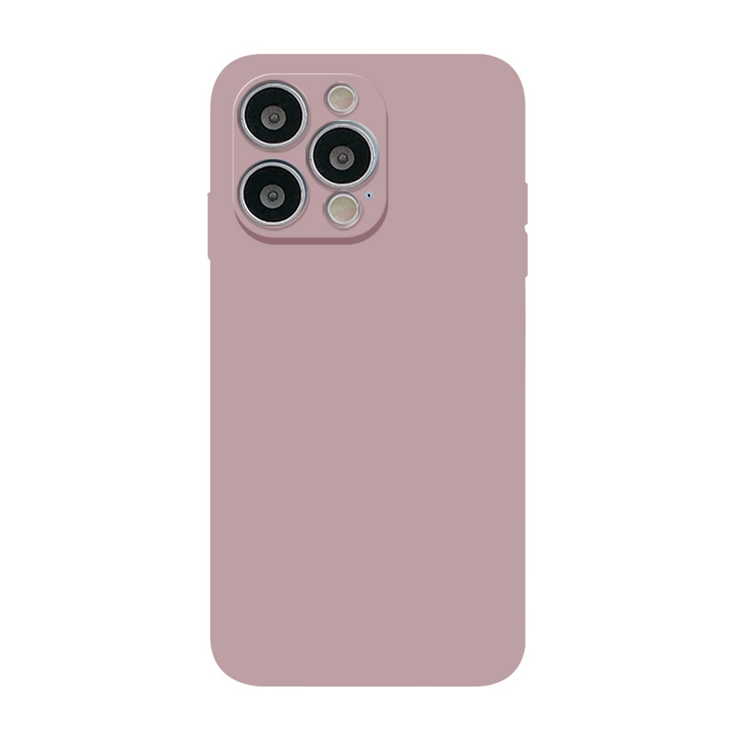 غطاء لهاتف iPhone 13 pro، بحجم 6.1 إنش، ملمس ناعم كالحرير، غطاء حماية كامل للجسم، مقاوم للصدمات مع بطانة من الألياف الدقيقة (وردي لحمي)