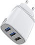 شاحن منزلي ASPOR A812 2.4 A IQ + كابل Type C 3 USB - أبيض - صندوق تالف