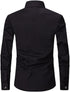 ATOFY Men French Cuff Dress Shirt Slim Fit Black Formal Business Long Sleeve