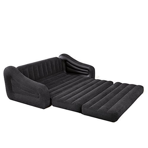 Intex Inflatable Sofa Bed 68566, 193 x 221 x 66 cm, Convertible Air Sofa, Black- Damage Box