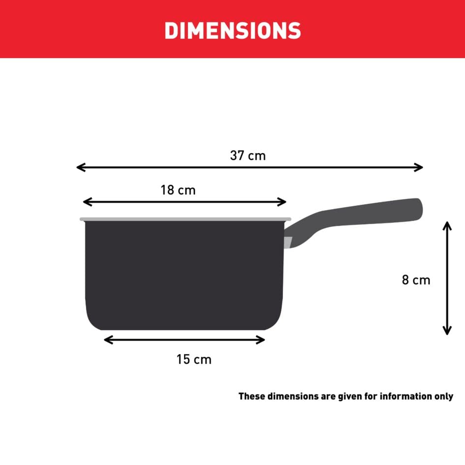 TEFAL G6 Super Cook 18 cm Saucepan with Lid | Non stick | Black