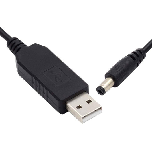 كابل موصل طاقة بربط أسطوانة 100 سم 5V USB 2.0 Type-A إلى 5.5x2.1m Duck 12V Voltage Riser Boost Plug