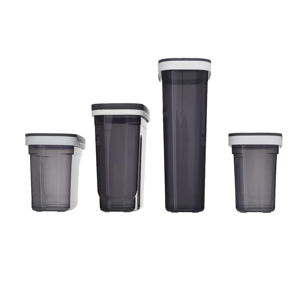 Aksa Mono Plastic Pantry Set of 4 Pieces - Transparent