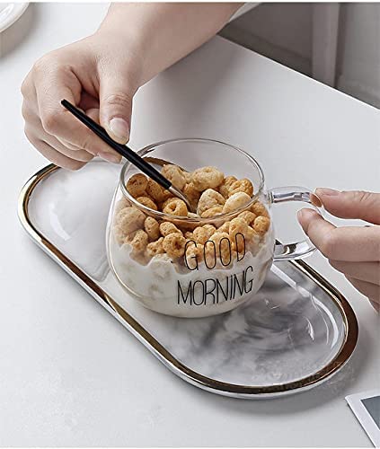 Transparent Glass Mug – “Good Morning” Design for Coffee & Tea – Safqqa Egypt
