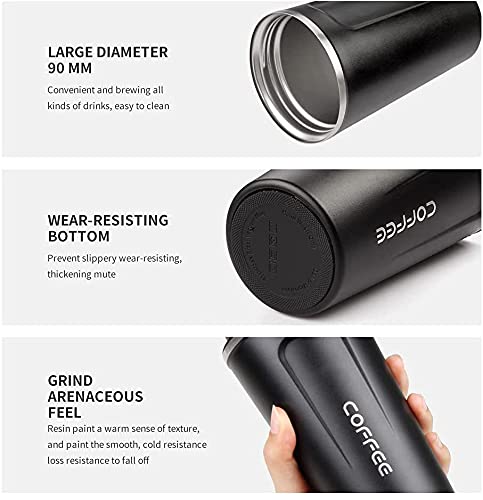 Spaceshoop 500ml Stainless Steel Thermal Coffee Mug – Double Wall Travel Thermos (Multi Color)
