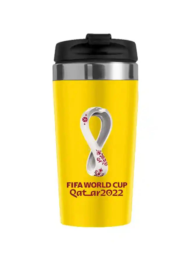 استمتع بمشروباتك المفضلة أثناء التنقل مع كوب الفولاذ المقاوم للصدأ بعزل حراري FIFA World Cup قطر 2022 – البرازيل (450مل). مصنوع من فولاذ مقاوم للصدأ عالي الجودة،