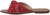 U By Misura Suede Knotted Strap FRinge-Trim Round-Toe Slide Slippers for Women - Red - 36 EU