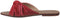 U By Misura Suede Knotted Strap FRinge-Trim Round-Toe Slide Slippers for Women - Red - 36 EU