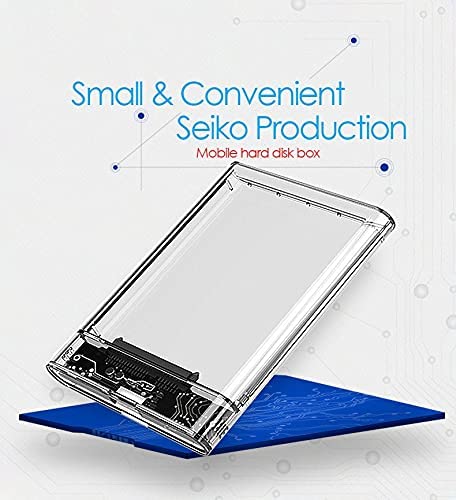 حافظة هارد ديسك 2.5 انش من وايزي لوبو - علبة خارجية للقرص الصلب - USB 3.0 ساتا للهارد ديسك SSD - بدون ادوات - شفاف