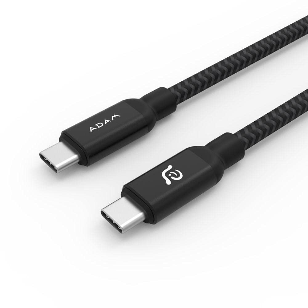 كابل شحن ADAM ELEMENTS CASA C200 USB-C إلى USB-C – 100 واط – أسود