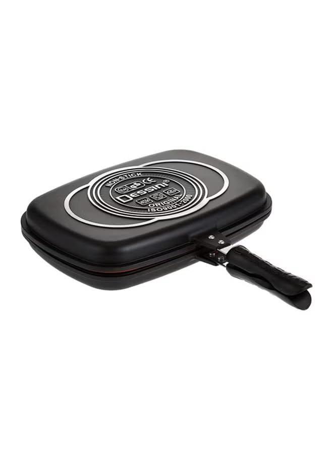 Aluminum Double Grill Pan Black 36cm