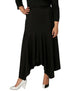 Splash Asymmetric-Hem Solid Midi Skirt for Women