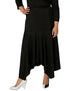 Splash Asymmetric-Hem Solid Midi Skirt for Women