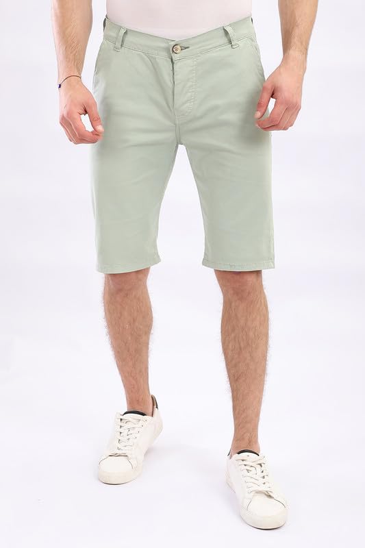 شورت White Rabbit كاجوال من قماش الجبردين للرجال، مريح وعملي ومناسب للاستخدام اليومي