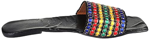 OX Faux Leather Multicolor Slides OX0011 For women