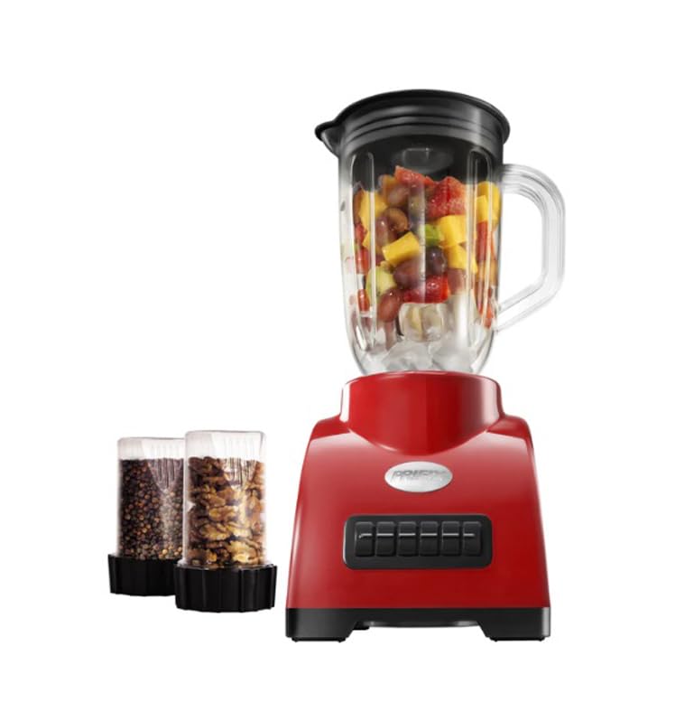 خلاط بريفيكس PRIFX بقوة 450 واط، 1.5 لتر، 2 مطحنة، شيف أحمر BC450