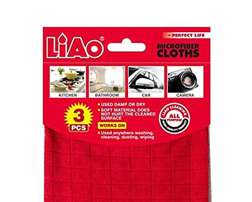 LiAo OCN-049 3 Pieces Microfiber Cloths for Kitchen Use