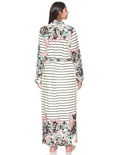 Kady Women’s Striped Maxi Nightgown & Robe Sleepwear Set