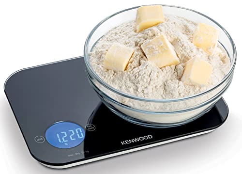 Kenwood Digital Kitchen Scale – 8kg/22lbs Capacity, Tempered Glass, Touch Control (WEP50.000BK)