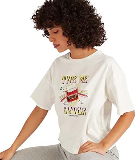 Splash Printed T-Shirt For Women,Short sleeves for versatile wear.