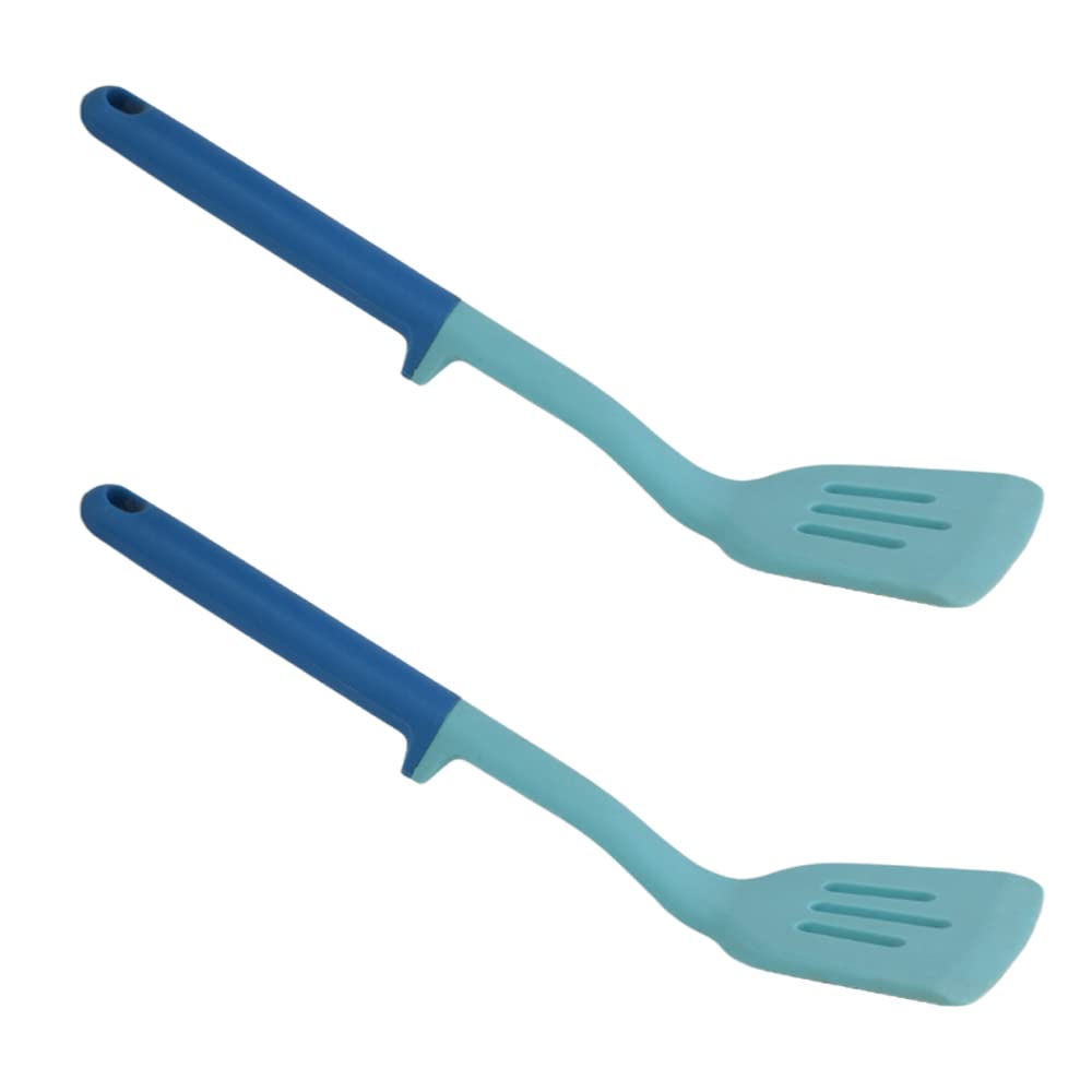 Silicon Leakage Turner With Plastic Handle For Kitchen Set Of 2 Pieces