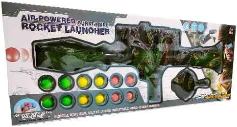 مسدس رماية للأطفال مزود بـ 12 سهمًا من الإسفنج - لعبة آمنة وممتعة للأطفال، تصميم متين مثالي للتسلية الداخلية والخارجية وتنمية المهارات الحركية