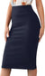 Sweet Hearts Women Below Knee Bodycon Skirt Navy
