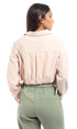 Ravin womens Ravin Women Leather Cropped Long Sleeved Button Down Shirt Shirt